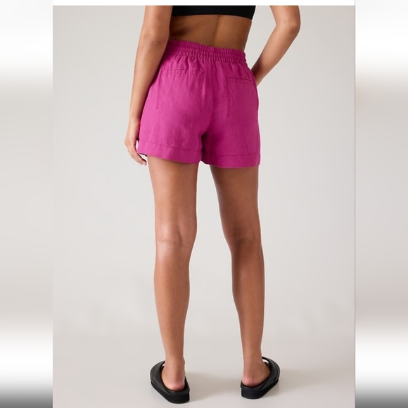 Athleta Retreat Linen Shorts in Iceplant Pink S sold out! NWT MSRP $59 - Picture 5 of 14